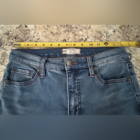 Free People High Rise Medium Wash Stretch Skinny Ankle Jeans Size 27 - Picture 10 of 12